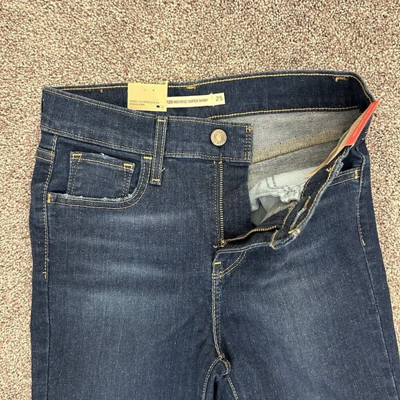 Levi's 720 Womens Super Skinny Jeans Size 0 Med / W25 L30 Blue High Rise NWT $69 - Picture 6 of 16